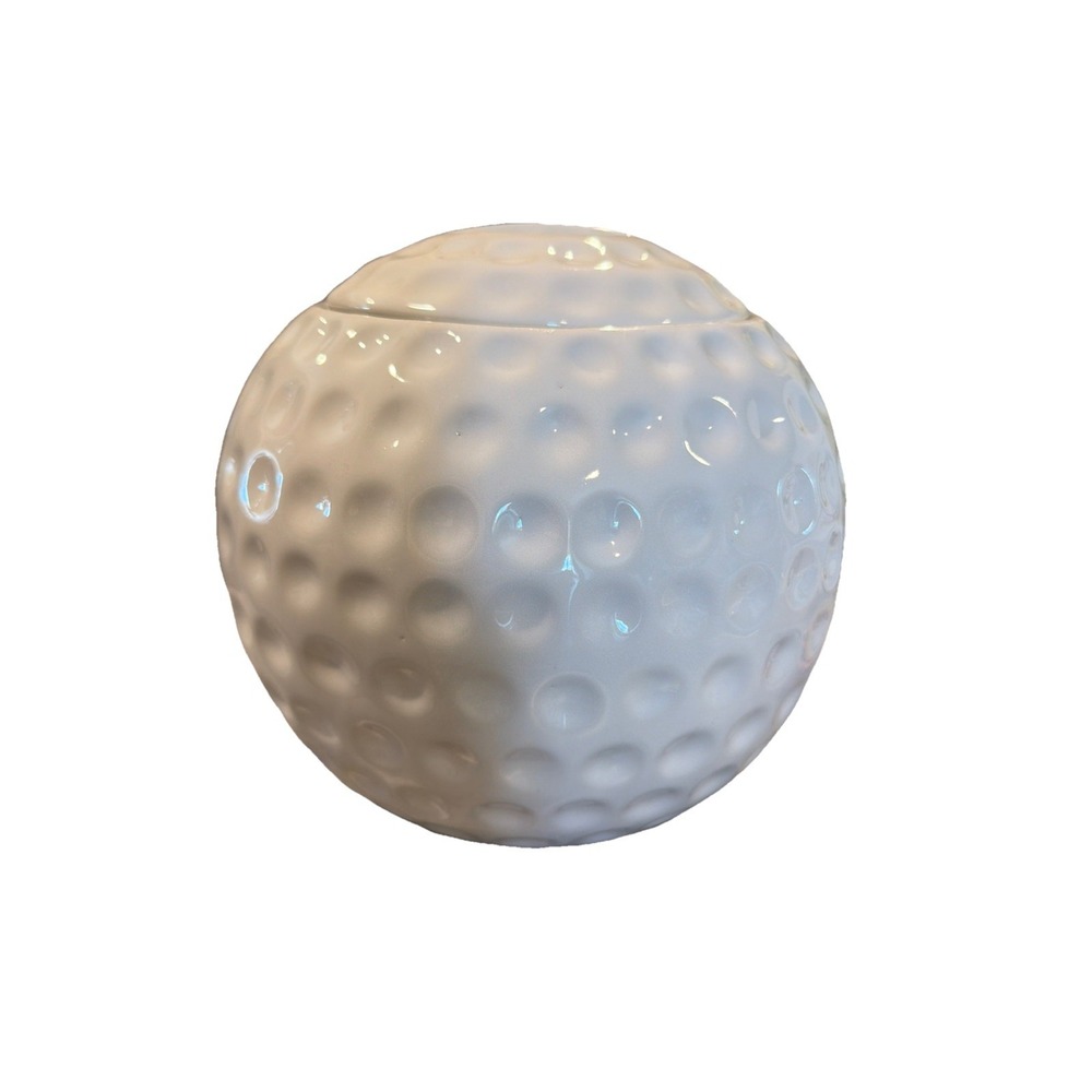 Vtg Treasure Craft Golf Ball Shaped Glazed Ceramic Cookie Jar